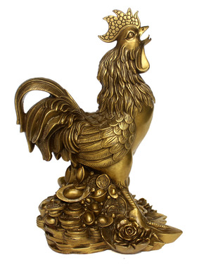 黄铜纯铜家居客厅铜公鸡装饰摆件