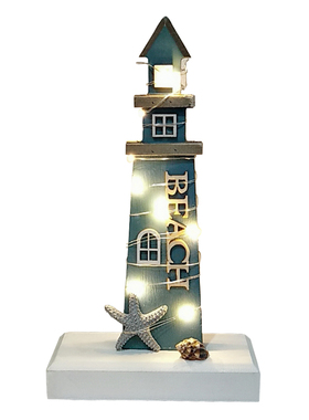 包邮地中海海洋木制led亮电池摆