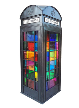 英伦复古怀旧风电话亭酒吧大摆件