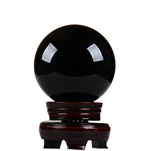 厂家直销 天然黑曜石球摆件 黑色水晶球风水球 家居客厅吉祥物