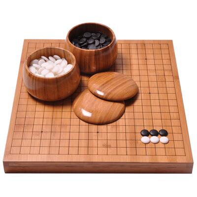 云子围棋竹棋盘送教程书送手提包