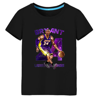 包邮夏季篮球明星纯棉短袖男式T恤 纪念科比库里哈登印花男装上衣