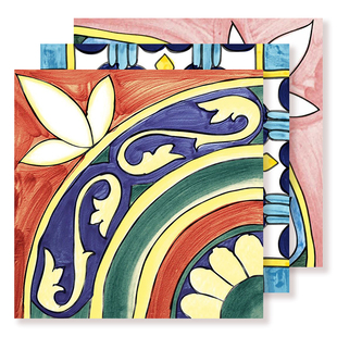 美式复古手绘花砖厨房卫生间阳台瓷砖外墙庭院花片墙地砖300x300