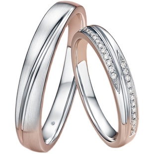 DRBELIEVE系列SUNSHINE结婚对戒情侣对戒铂金钻石B09025/B09026