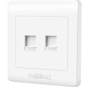 国际电工 86型开关插座电脑插座面板网络信息双接口二位电脑插座