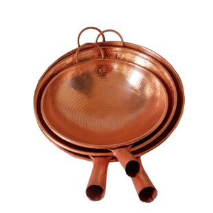 纯铜炒锅手工锤纹锻打无涂层不粘平底锅家用炒菜锅云南手工铜炒锅