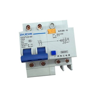 粤珠珠江DZ47LE防雷型漏电断路器保护器63A漏电开关ZHJCHN电闸