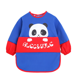 宝宝罩衣加长款画画衣儿童防水围裙围兜男童女孩长袖吃饭衣反穿衣