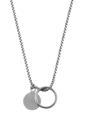 KORKEN钛钢圆牌指环中性男女项链