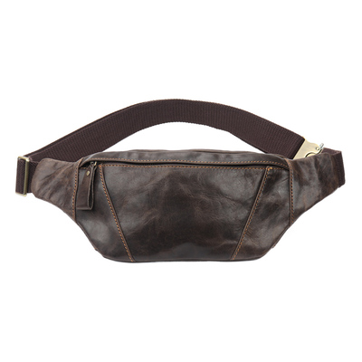 胸包头层牛皮跑步复古休闲手机