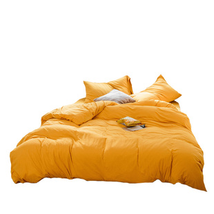 日式天竺棉纯色床单四件套 宜家针织棉纯棉简约床笠可裸睡1.8床品