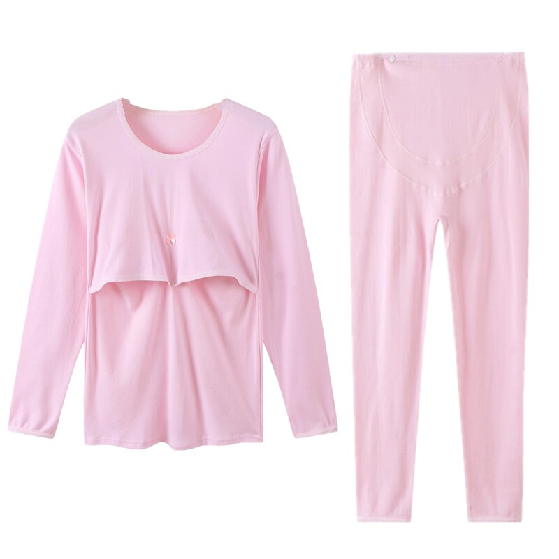 孕妇秋衣秋裤套装纯棉月子服秋冬哺乳秋衣托腹秋裤长袖全棉睡衣裤