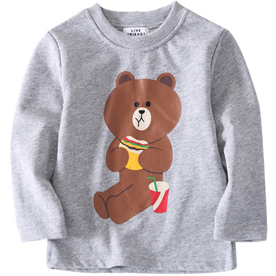 line布朗熊拉链家居裤儿童卫衣