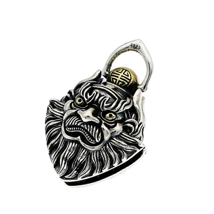 复古泰银吊坠银饰饰品S925纯银霸气男款时尚钟馗护身符吊坠包邮