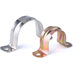 304不锈钢U型抱箍带连胶条加厚骑马卡箍子钢管方形卡管卡扣固定器