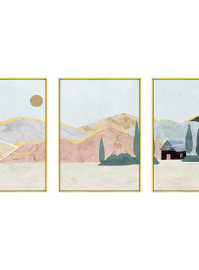 连绵北欧森系抽象风客厅装饰画