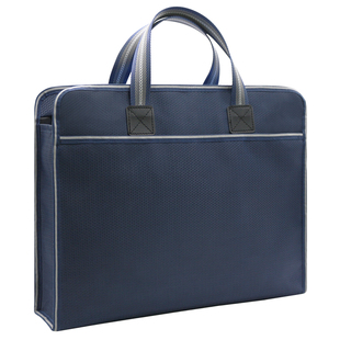 建腾A4文件袋帆布商务牛津办公包学生手提资料男女拉链防水黑色大容量会议包定制印刷logo公文包