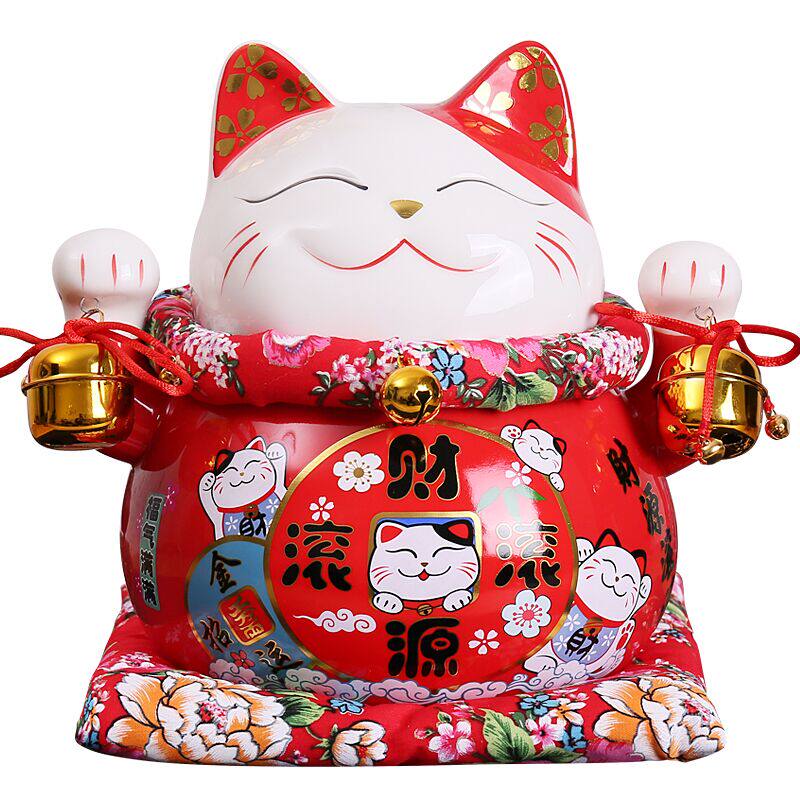 日本祈愿猫陶瓷招财猫开业发财猫摆件家居装饰店铺收银台礼品