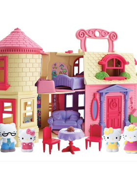 凯蒂猫娃娃屋大房子过家家玩具