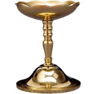 圆通佛具铜烛台 黄铜烛台 供佛 莲花蜡烛台酥油灯座 灯架佛前家用