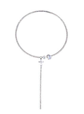 choker十字架闪钻水晶流苏吊坠