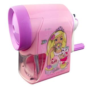 芭比削笔器女童创意多功能手摇卷笔刀削笔刀转笔刀自动进退出铅手动钻笔刀儿童小学生用铅笔可调节粗细削笔刀