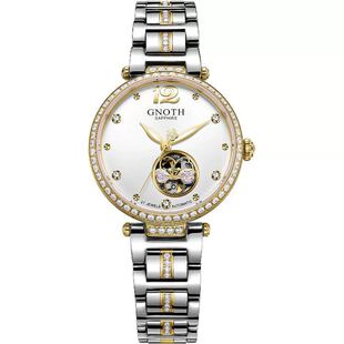 GNOTH格诺手表女士精致自动机械表时尚镂空镶钻防水韩版女表8115L
