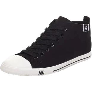 人本大码女鞋41高帮帆布鞋40春季大号42高邦布鞋学生平底小白鞋43