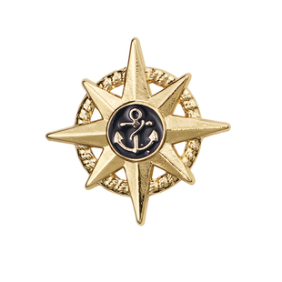 百搭船锚胸针西装领花配饰男胸花船舵徽章 韩国海军风领针扣镀金