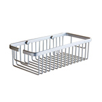 太空铝卫生间免打孔置物架 浴室单层厨房加深方形网篮收纳架 层架