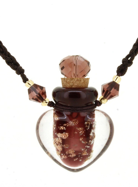 韩版琉璃香水夜光朱砂吊坠项链