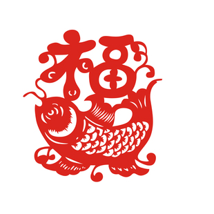 福字墙贴纸新年春节元旦店铺橱窗玻璃门装饰贴画春节鱼上福墙贴