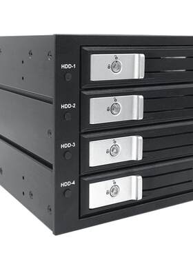 TOOLFREE MRA504 3.5寸 4盘位SATA/SAS 6Gbps 12Gbps硬盘抽取盒