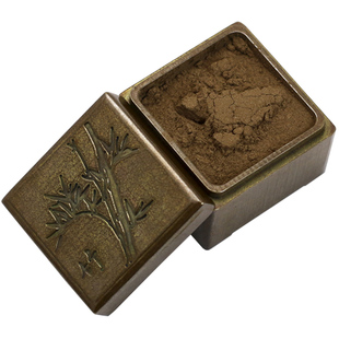 纯黄铜仿古香粉盒 印尼盒香片香材罐迷你小号沉香檀香存储罐