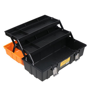 塑料工具箱五金收纳盒小型双层17寸车载大号空盒子加厚收纳箱空箱