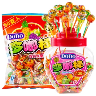 徐福记多嘟棒棒糖1026g桶装108支水果味儿童节六一喜糖果棒棒糖机