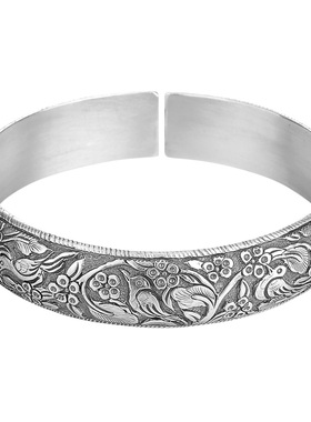 祥银居原创喜鹊登梅银手镯送妈妈