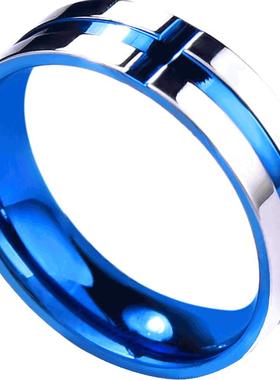 蓝色十字架戒指男士ins男生潮男