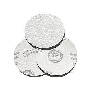 犀利5寸植绒砂纸X633白砂纸金属汽车文玩自粘式打磨机抛光砂纸片