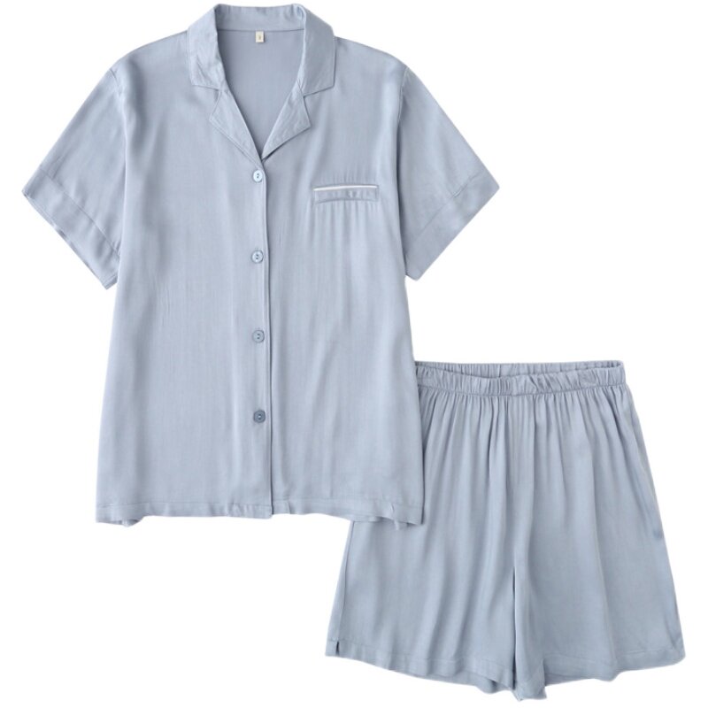 简约风纯色贡缎短裤外穿家居服