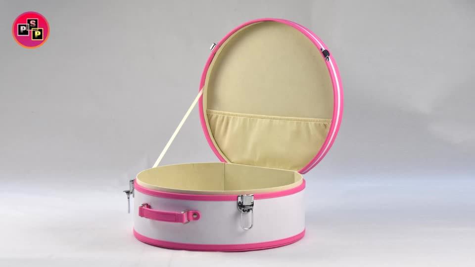 Personalised Vintage Round Leather Hat Boxes With Lids