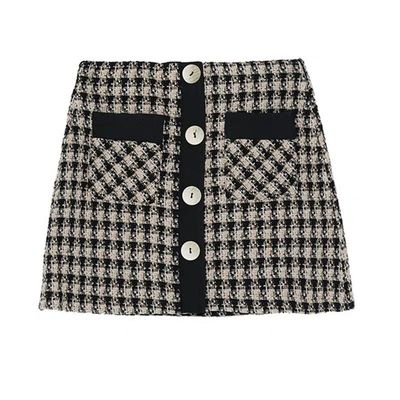 大码格子毛呢chic风胖mm包臀裙