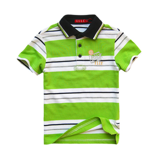 正品ELLE童装kids条纹polo衫男童翻领t恤夏全棉儿童短袖t恤中大童