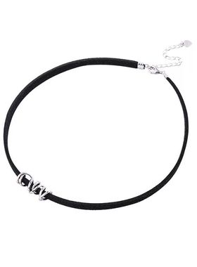 choker几何圆圈弹力蕾丝锁骨链