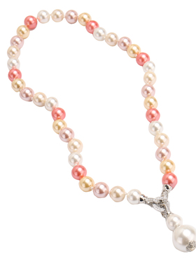 天然贝壳微镶锆石钻葫芦珍珠项链