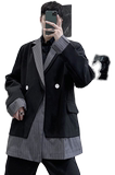 黑色小西服外套男新款韩版休闲气质设计感小众西装A345-1509-125，男装西服套装，电商A345