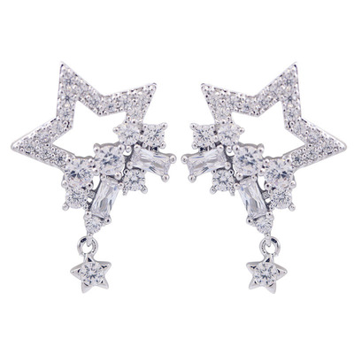 奢华时尚精致冰凌花AAA锆石耳钉
