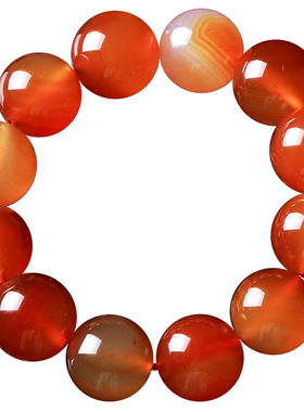 天然红色玛瑙手串情侣单圈本命年