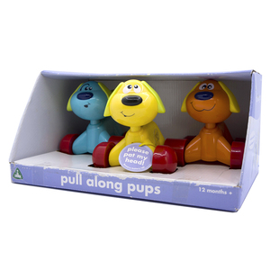ELC pull along pups婴幼儿学步拖拉玩具发声叫小狗3只装并列行走