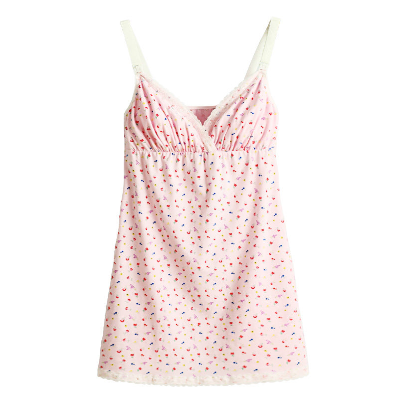 夏季纯棉哺乳吊带背心产后月子服喂奶衣孕妇睡衣连衣睡裙性感家居